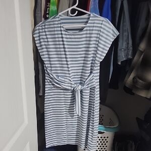Striped Blue and White Dress